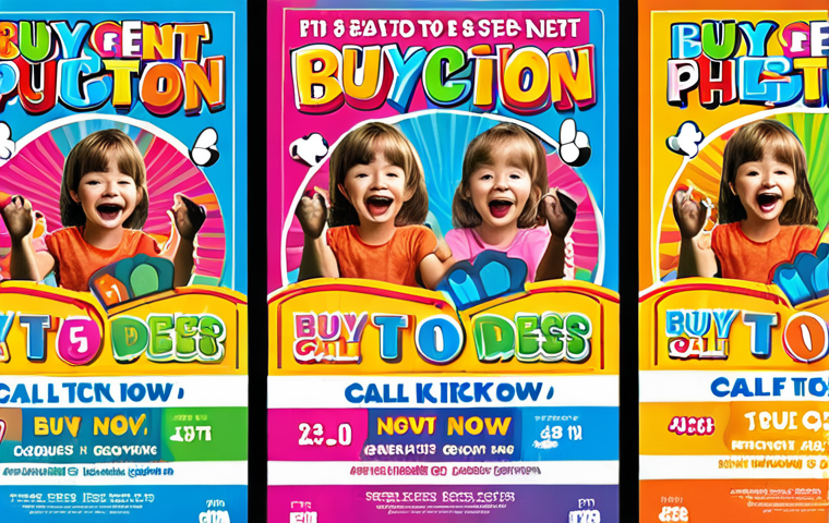 **

A vibrant poster design showcasing a children's event. Feature bright, cheerful colors, playful fonts, and engaging graphics. Include a clear "Buy Tickets Now" call to action. The layout should be organized and easy to read, emphasizing fun and excitement.

**
