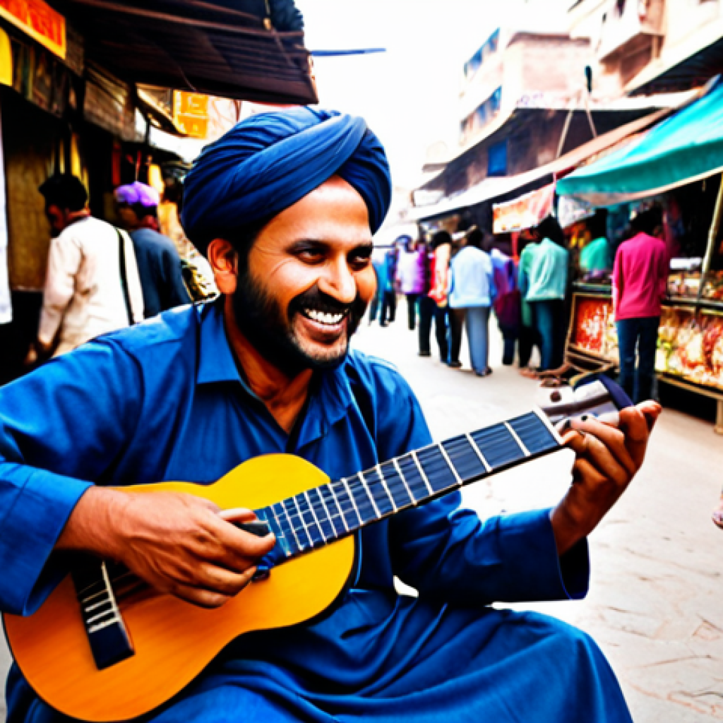 거리공연의 온라인 홍보 방법 - **Image Prompt 1: The Digital Street Performer**
A highly detailed, realistic photograph capturi...