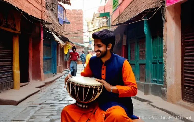 거리공연의 사회적 영향력 - Image Prompt 1: The Soulful Musician of the Old City**