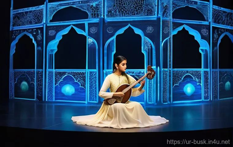 거리공연과 대화형 공연 - A bustling street market scene in a vibrant city, reminiscent of Lahore's Anarkali Bazaar. In the ce...