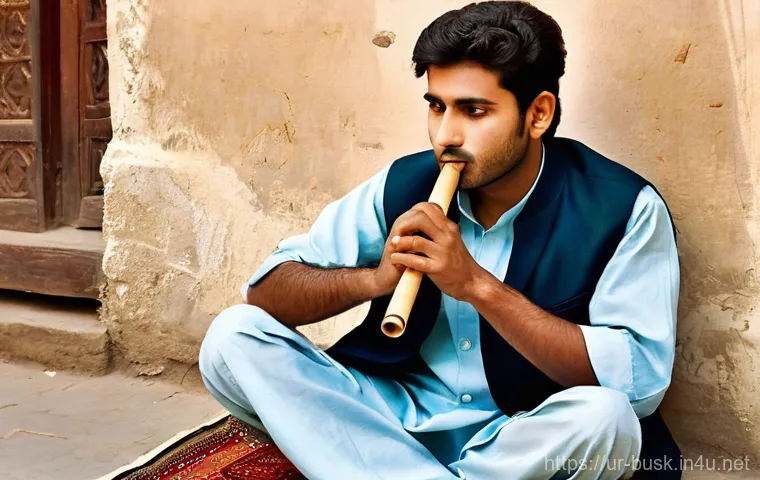 거리공연을 위한 창작 지원 사업 - **Prompt Title: The Soulful Flutist of Lahore**
**Description:** A young Pakistani man, aged 20-...