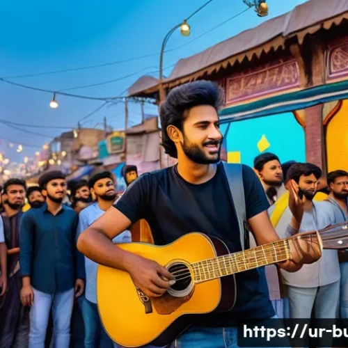 Home 29 거리공연을 위한 디지털 기술 활용 - **Prompt for Augmented Reality (AR) Street Performance:**
A vibrant street scene in Karachi at g...